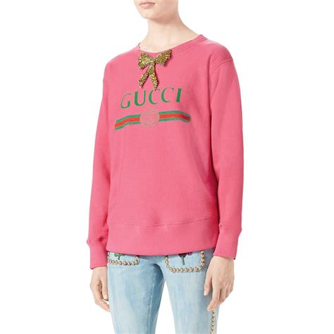 gucci sweatshirt womens pink|hot pink Gucci sweatshirt.